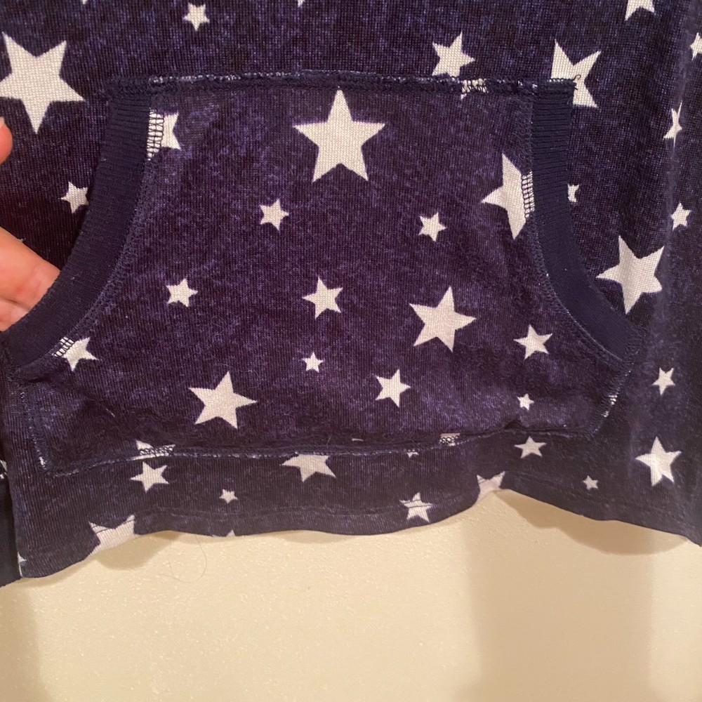 Cuddl Duds Women’s Size M Star Print Crewneck Sweater Navy Blue Americana Cozy‎ - Picture 5 of 6